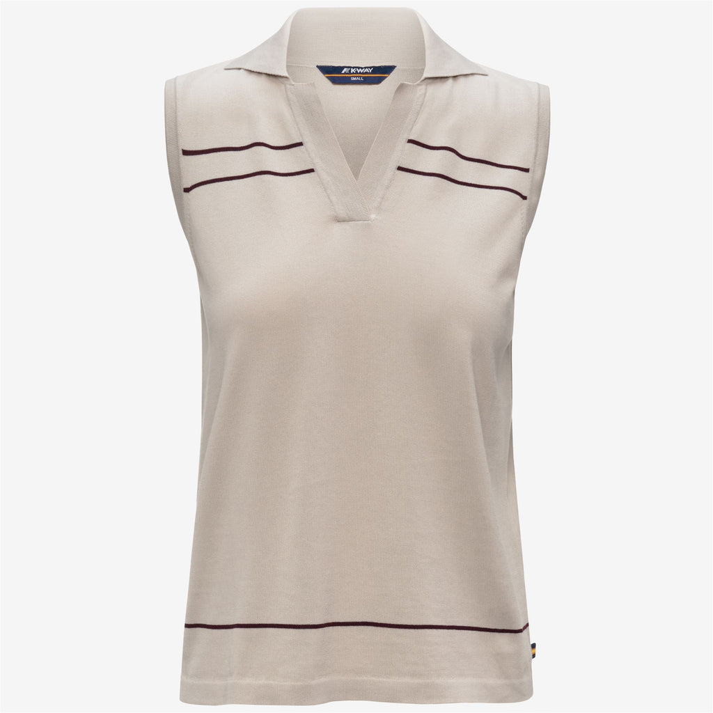 Knitwear_Woman_JALIGNE STRIPES_Vest_BEIGE LT - Violet Burnished - Commercial 1
