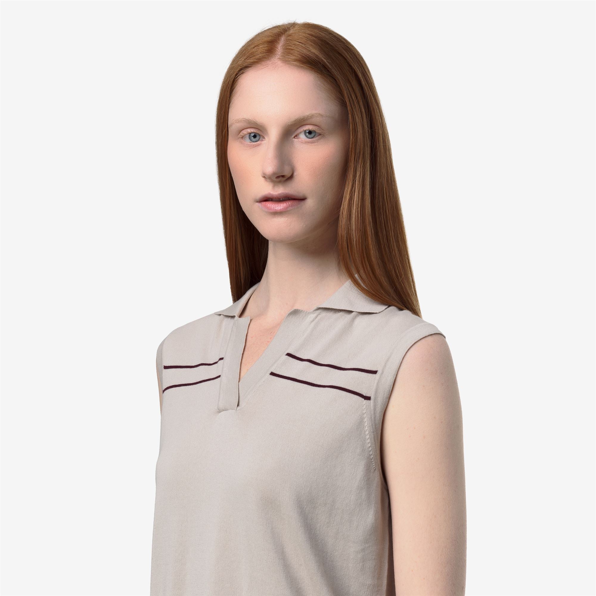 Knitwear_Woman_JALIGNE STRIPES_Vest_BEIGE LT - Violet Burnished - Commercial 7