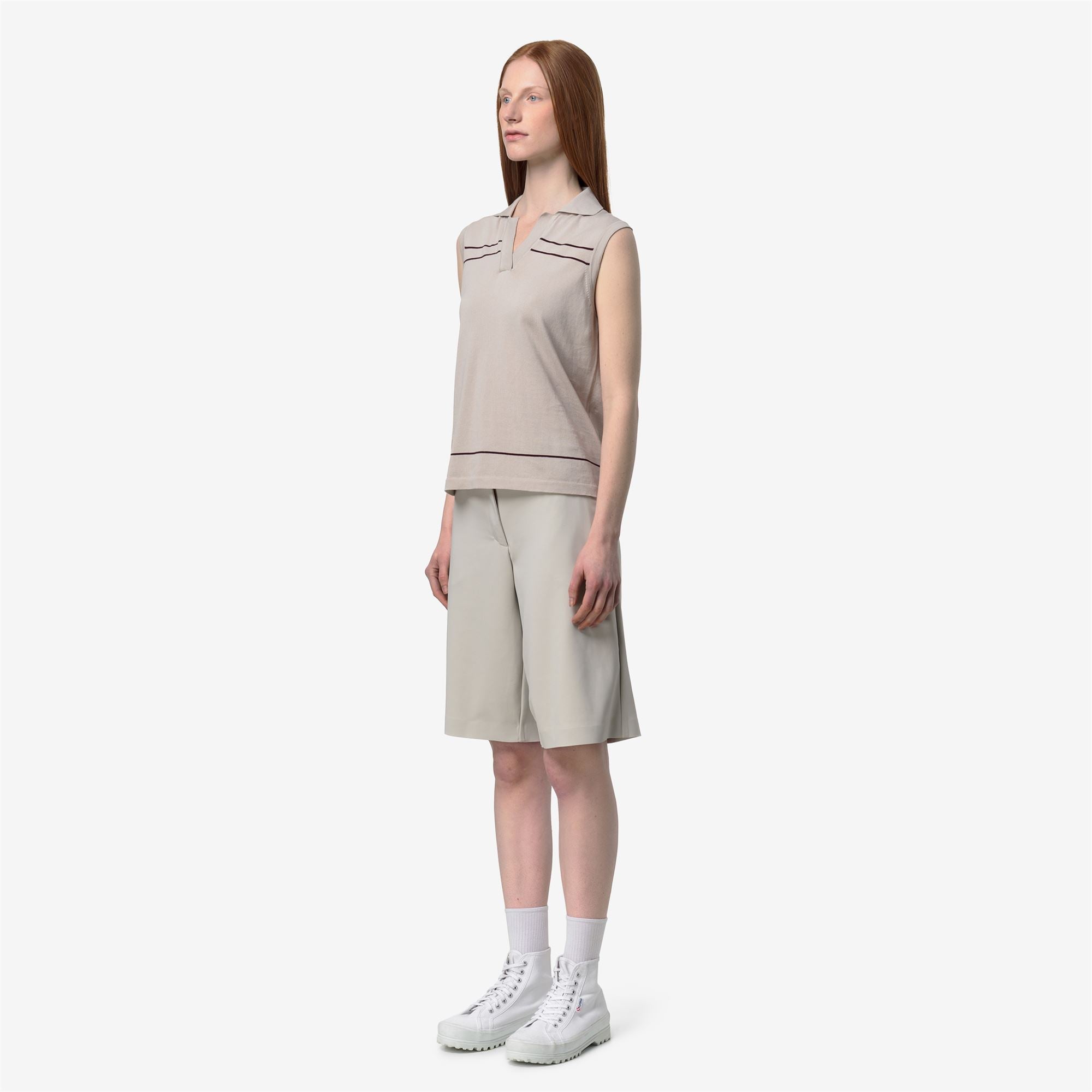 Knitwear_Woman_JALIGNE STRIPES_Vest_BEIGE LT - Violet Burnished - Commercial 5