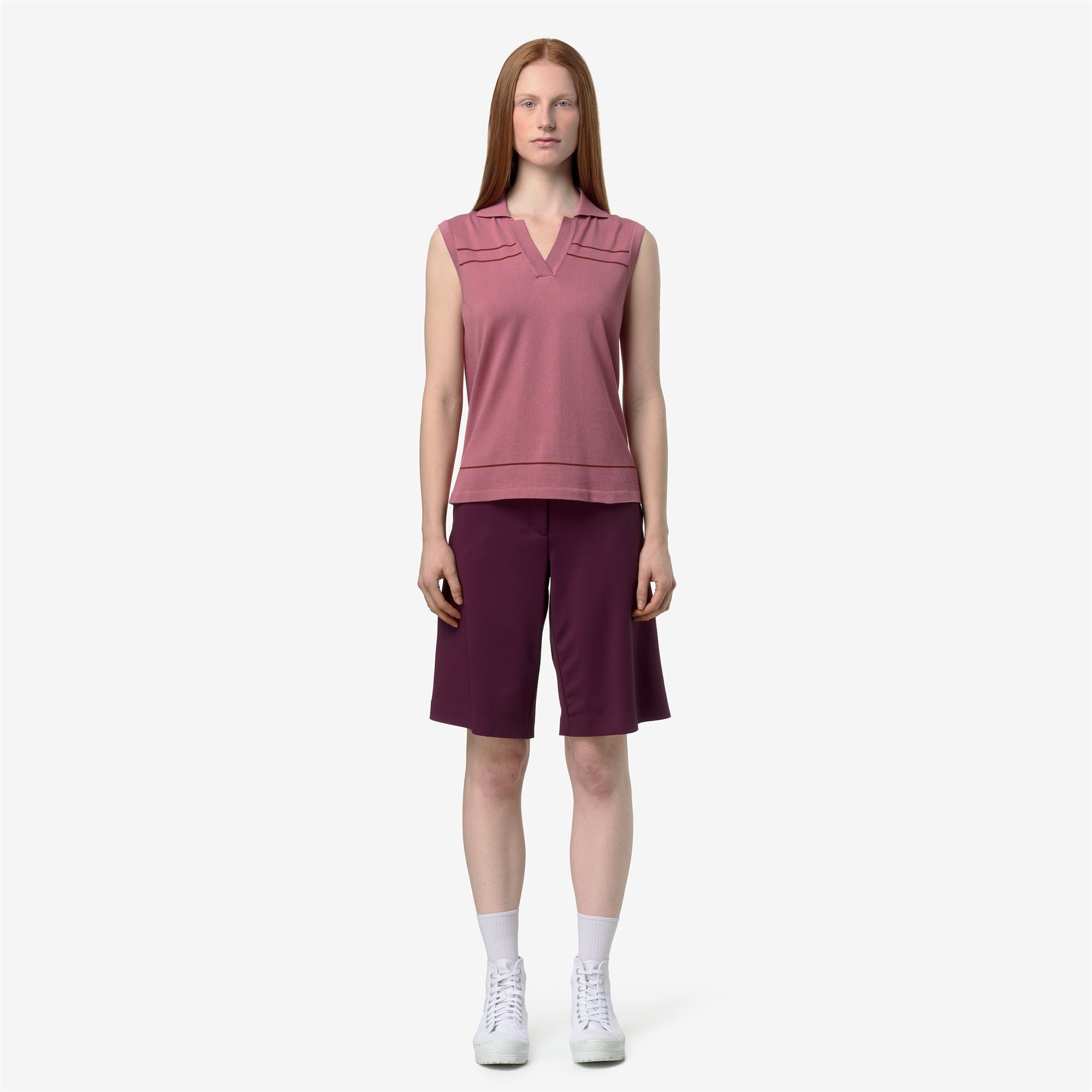 Knitwear_Woman_JALIGNE STRIPES_Vest_Violet  Pinkish - Brown Reddish - Commercial 4