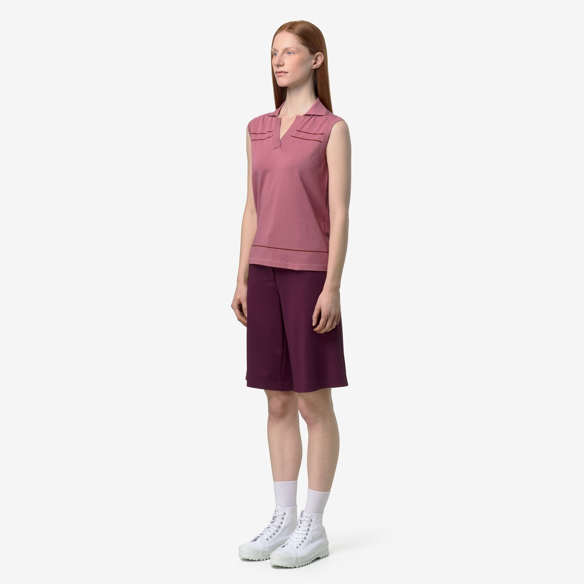 Knitwear_Woman_JALIGNE STRIPES_Vest_Violet  Pinkish - Brown Reddish - Commercial 5