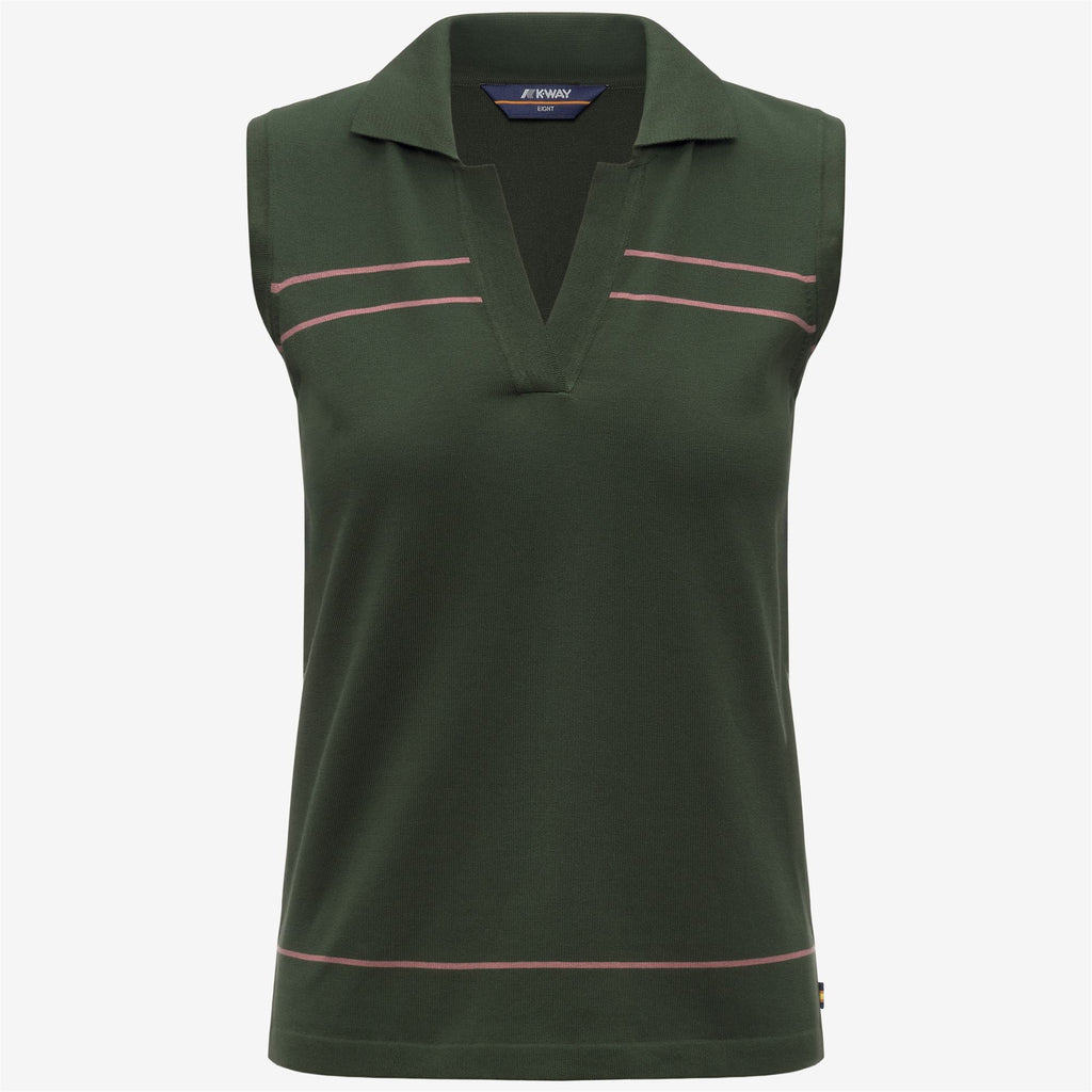 Knitwear_Woman_JALIGNE STRIPES_Vest_Green Africa - Violet  Pinkish - Commercial 1