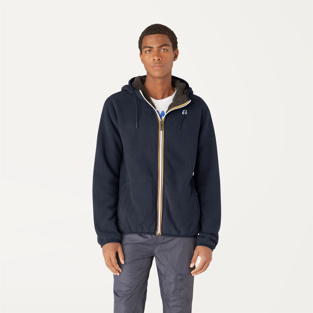 Giacca Fleece Reversibile Uomo Blu Nera per Calore main