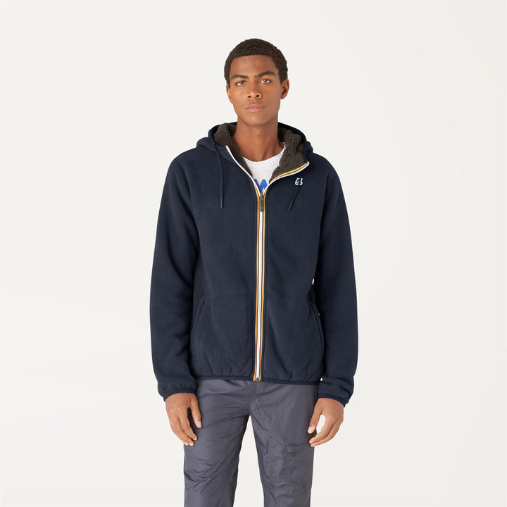 Giacca Fleece Reversibile Uomo Blu Nera per Calore 4