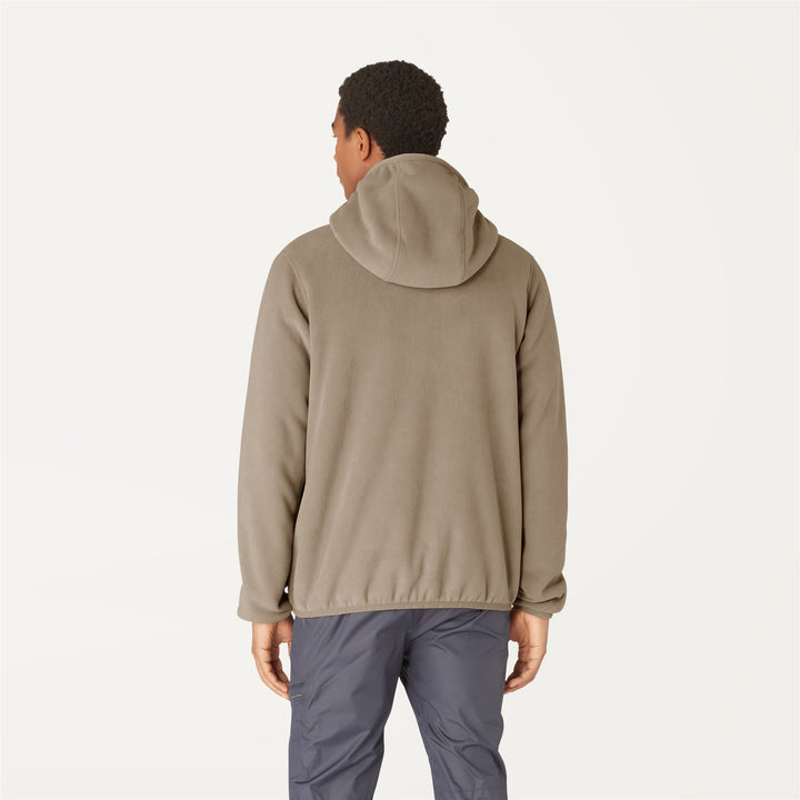 Beige Brown Men's Reversible Fleece Jacket for Warmth 6