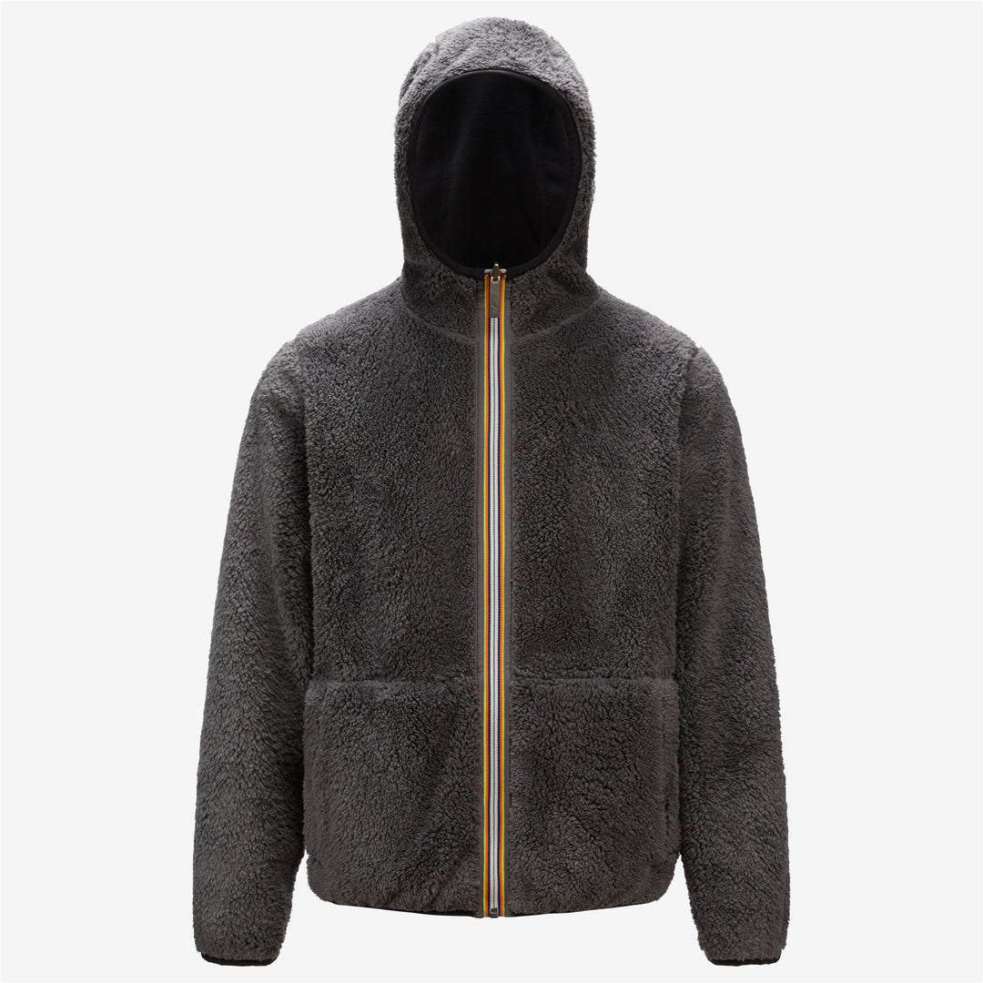 Giacca in Pile Reversibile Uomo Nero Grigio per Calore Medio main