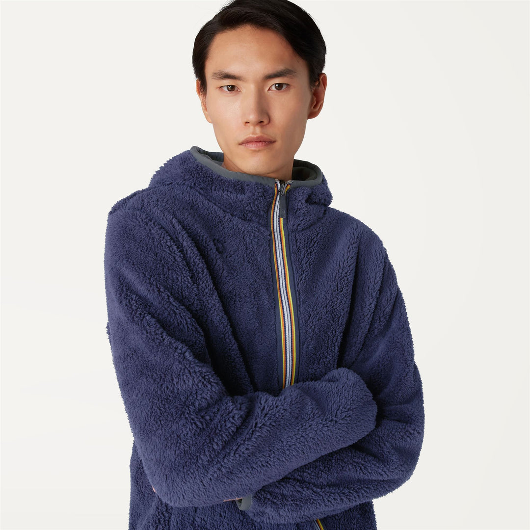 Blackish Green Men's Reversible Fleece Jacket for Medium Warmth main