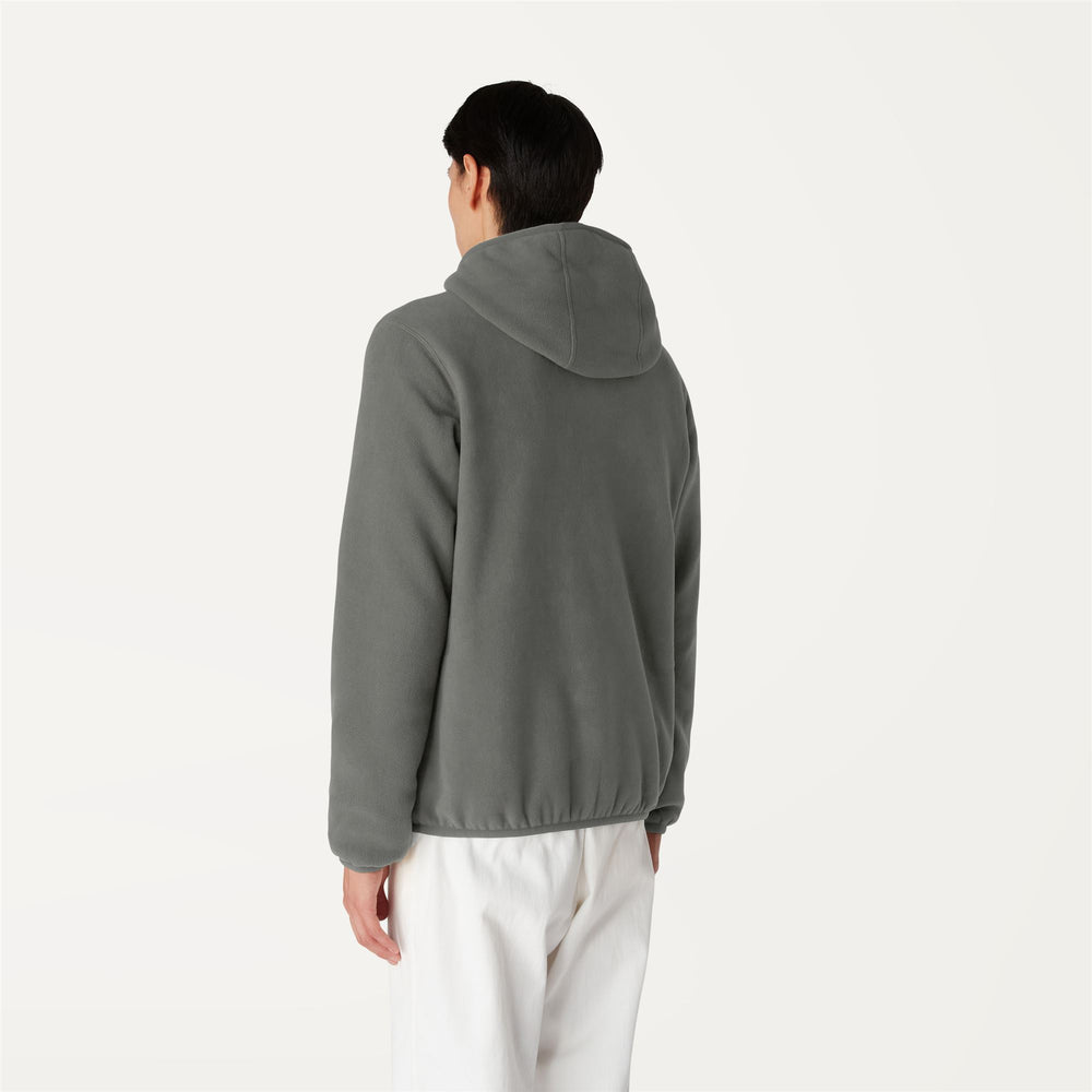 Blackish Green Men's Reversible Fleece Jacket for Medium Warmth 02