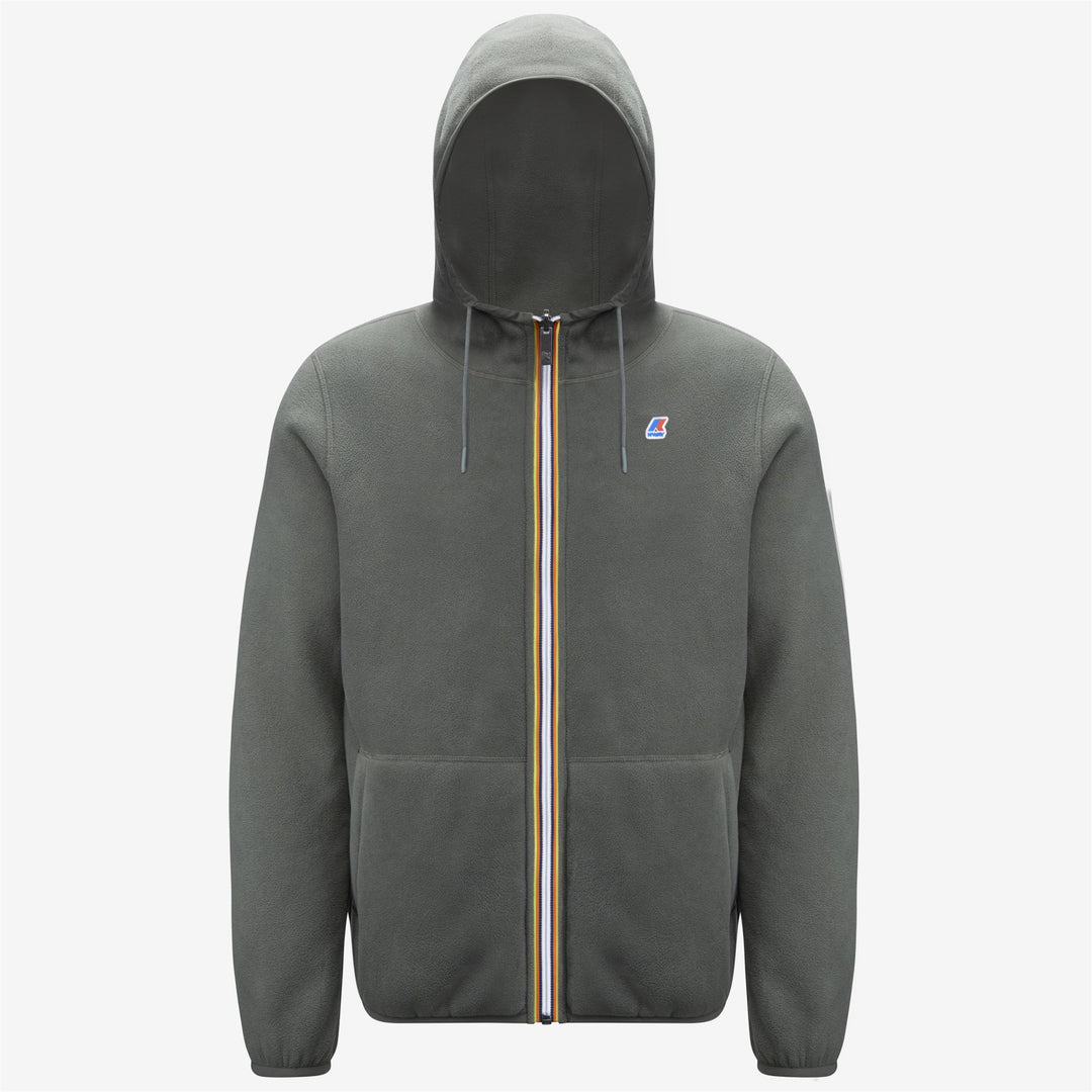 Blackish Green Men's Reversible Fleece Jacket for Medium Warmth main