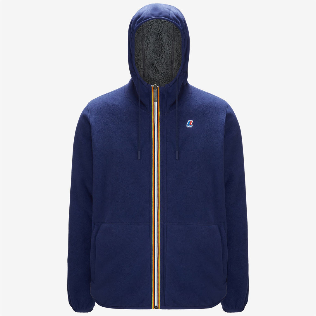 Chaqueta de forro polar reversible azul gris para hombre de calidez media 01