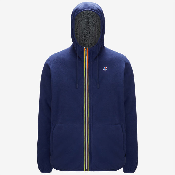 Giacca In Pile Reversibile Uomo Blu Grigio per Calore Medio 1