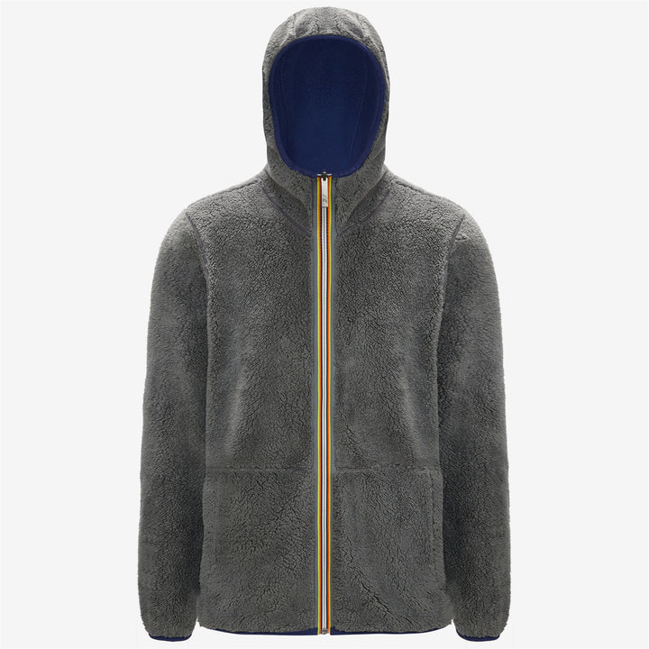 Giacca In Pile Reversibile Uomo Blu Grigio per Calore Medio 2