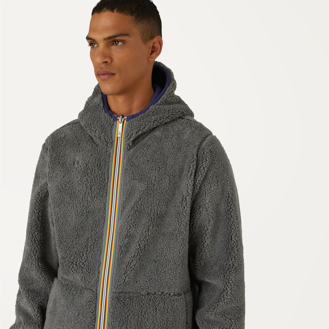 Giacca In Pile Reversibile Uomo Blu Grigio per Calore Medio main