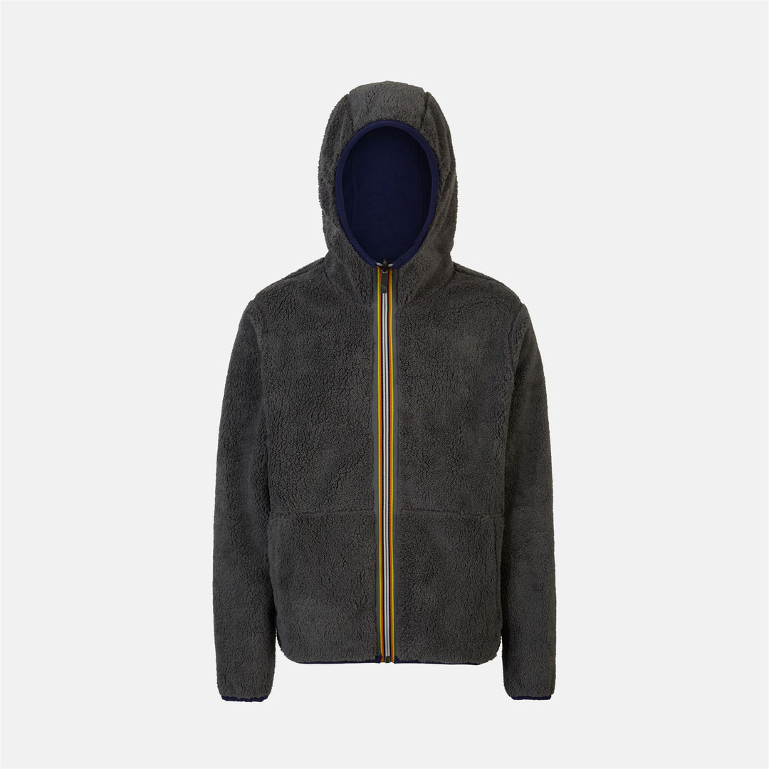 Giacca In Pile Reversibile Uomo Blu Grigio per Calore Medio main