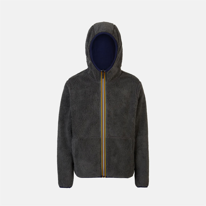 Giacca In Pile Reversibile Uomo Blu Grigio per Calore Medio 5