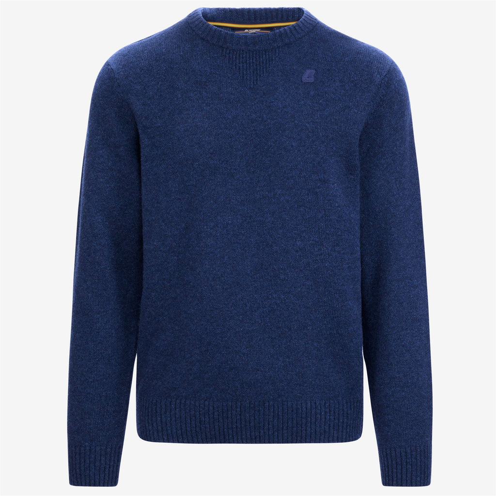Knitwear_Man_SEBASTIEN LAMBSWOOL_Pull Over_Blue Medieval - Commercial 1