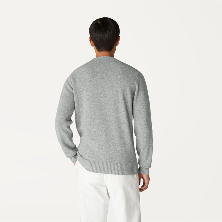Pullover in Maglia di Lana Calda Grigio Uomo con Dettagli a Coste 3