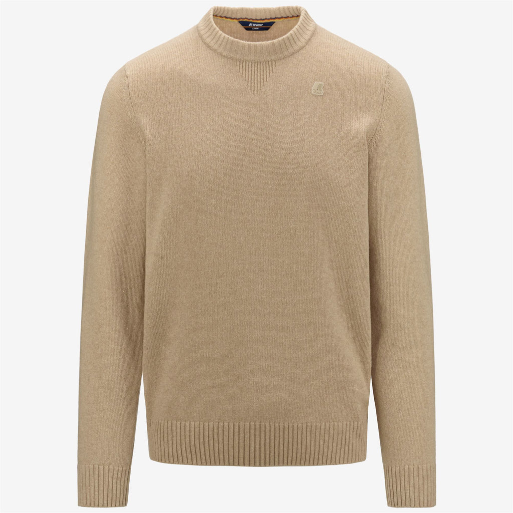 Knitwear_MAN_SEBASTIEN LAMBSWOOL_Pull Over_Brown Travertine - Commercial 1