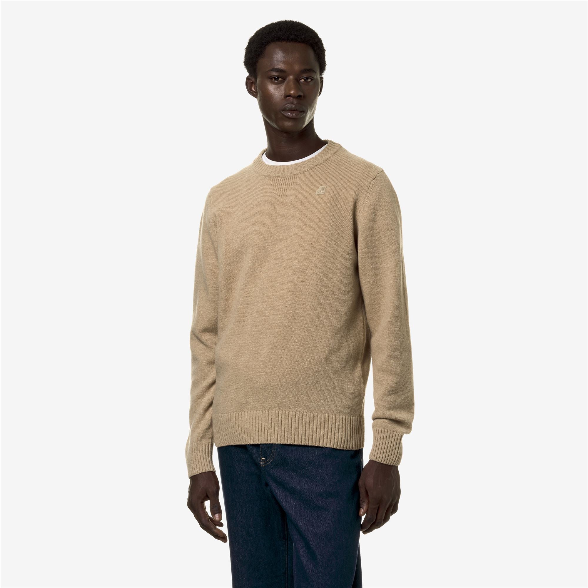 Knitwear_MAN_SEBASTIEN LAMBSWOOL_Pull Over_Brown Travertine - Commercial 5