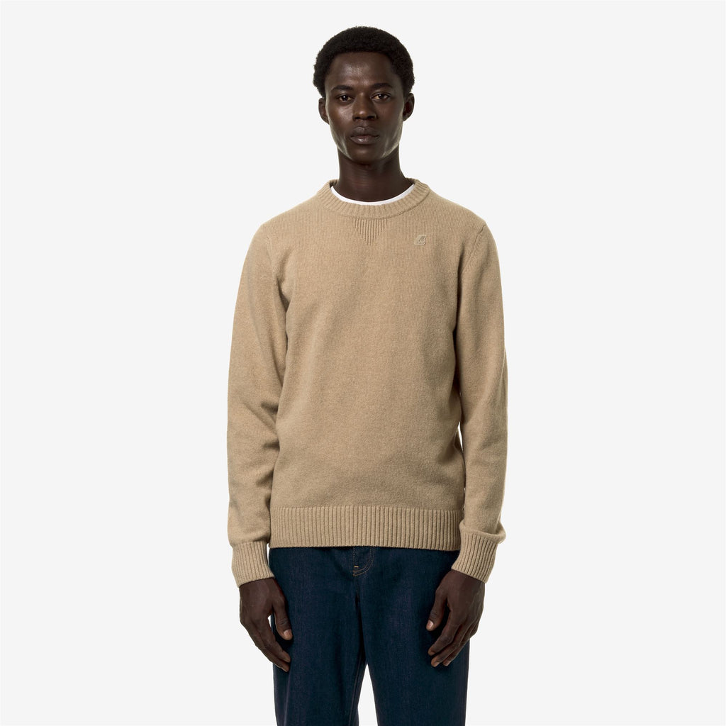 Knitwear_MAN_SEBASTIEN LAMBSWOOL_Pull Over_Brown Travertine - Commercial 4