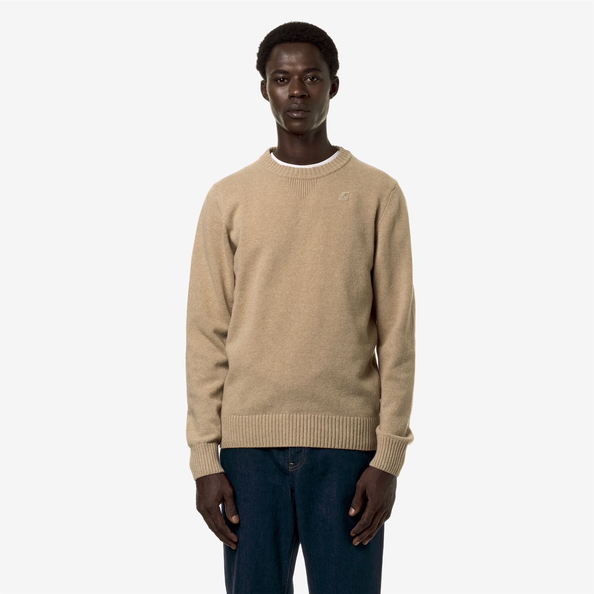 Knitwear_MAN_SEBASTIEN LAMBSWOOL_Pull Over_Brown Travertine - Commercial 4
