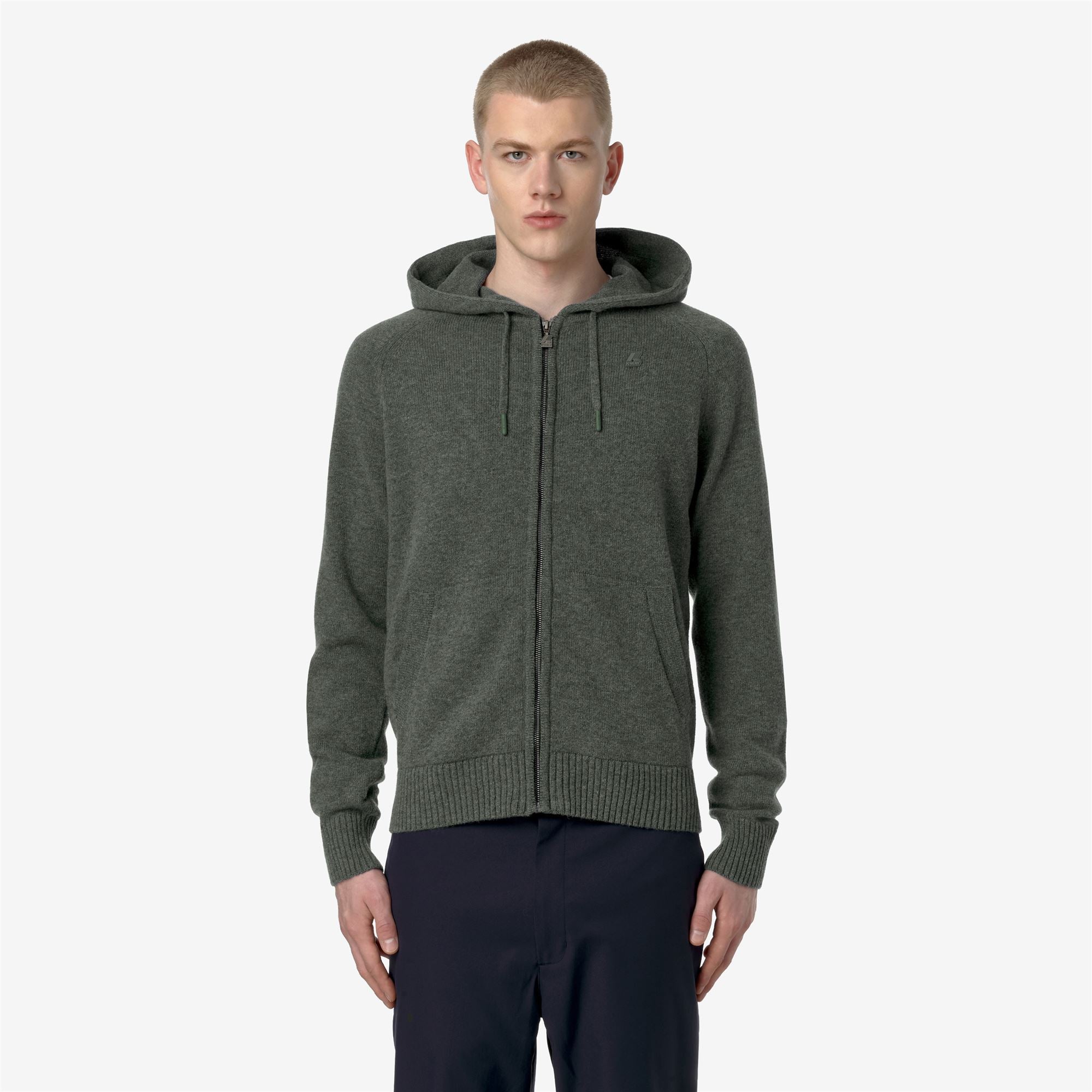 Knitwear_Man_MARCY LAMBSWOOL_Jacket_GREEN BLACKISH - Commercial 4