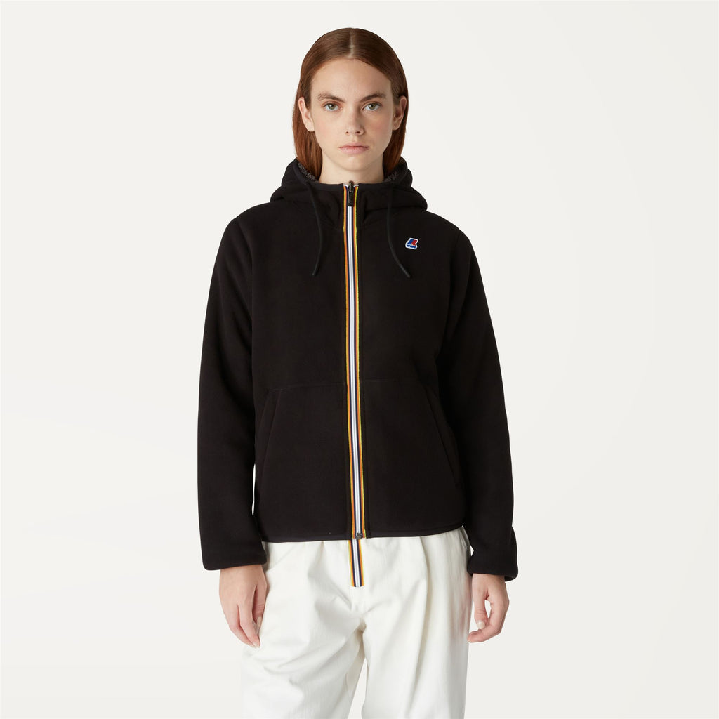 Fleece_WOMAN_LILY POLAR DOUBLE_Jacket_Black Pure - Grey Smoked - Commercial 4