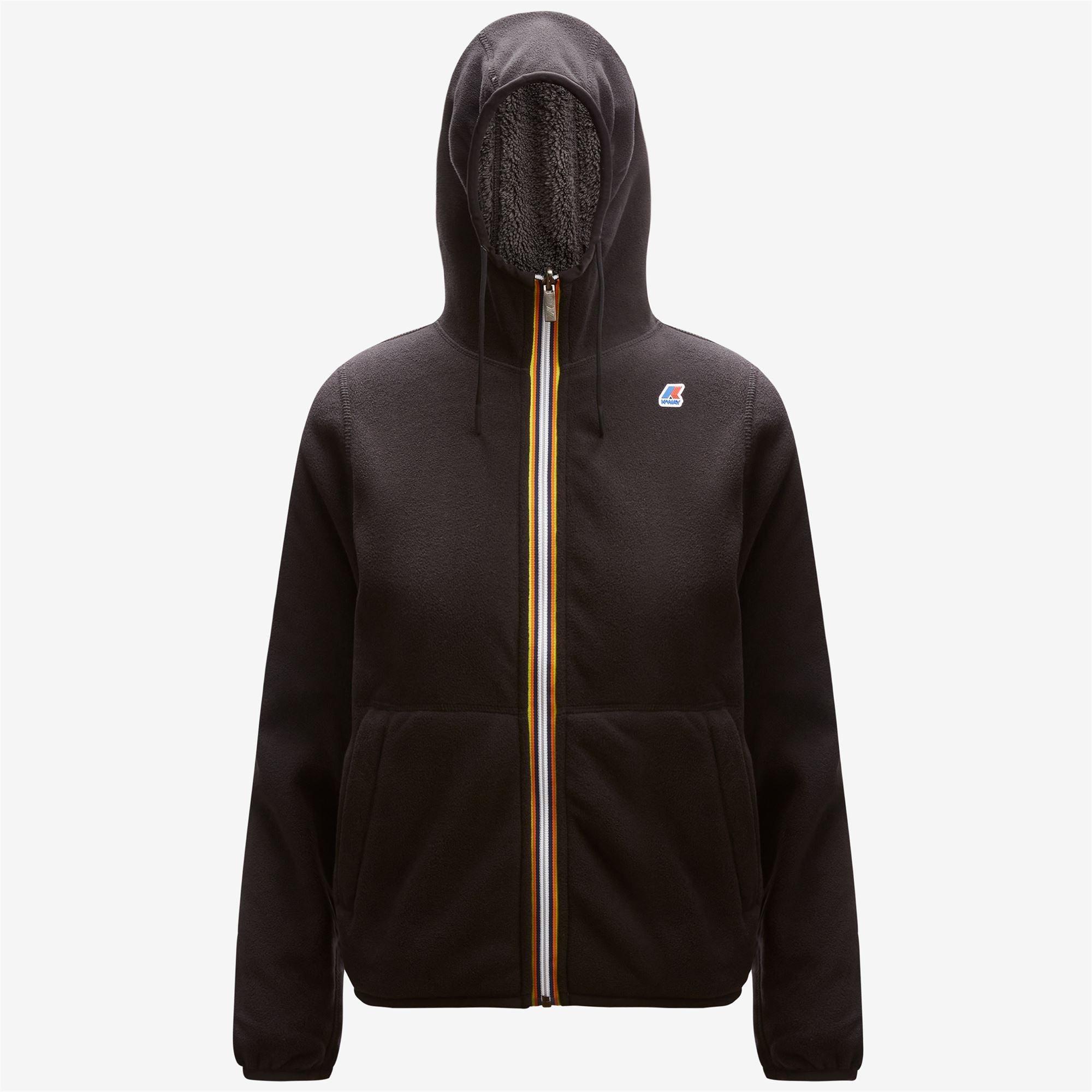 Fleece_WOMAN_LILY POLAR DOUBLE_Jacket_Black Pure - Grey Smoked - Commercial 2