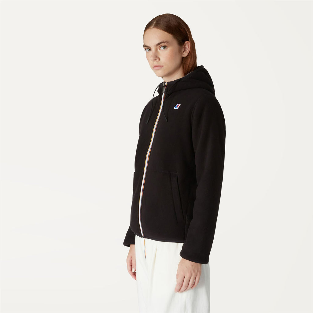 Fleece_WOMAN_LILY POLAR DOUBLE_Jacket_Black Pure - Grey Smoked - Commercial 5