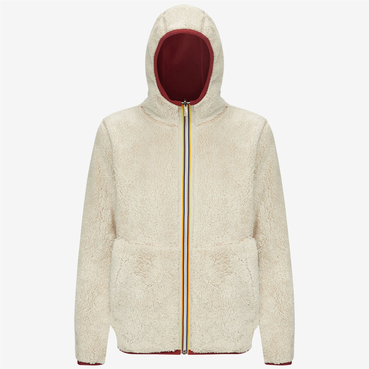 Fleece_WOMAN_LILY POLAR DOUBLE_Jacket_Red Dk Tomato - Beige Grey - Commercial 2
