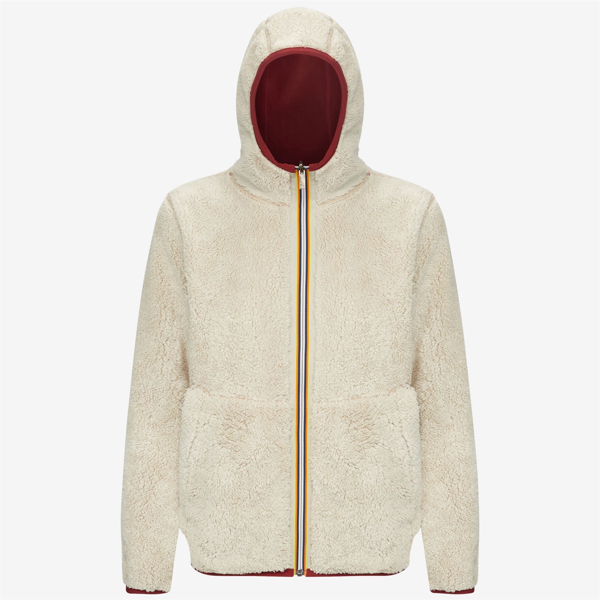 Fleece_WOMAN_LILY POLAR DOUBLE_Jacket_Red Dk Tomato - Beige Grey - Commercial 2