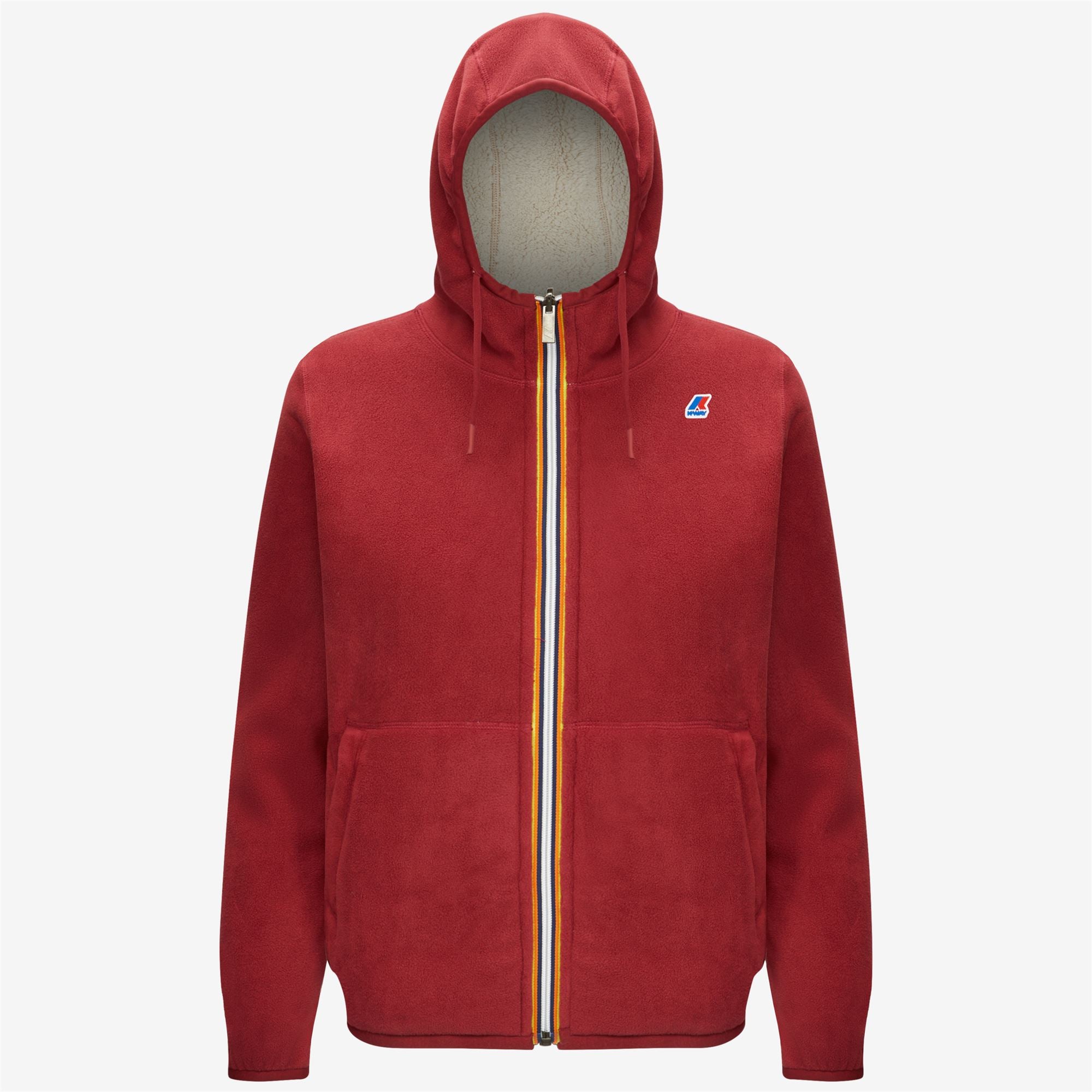 Fleece_WOMAN_LILY POLAR DOUBLE_Jacket_Red Dk Tomato - Beige Grey - Commercial 1