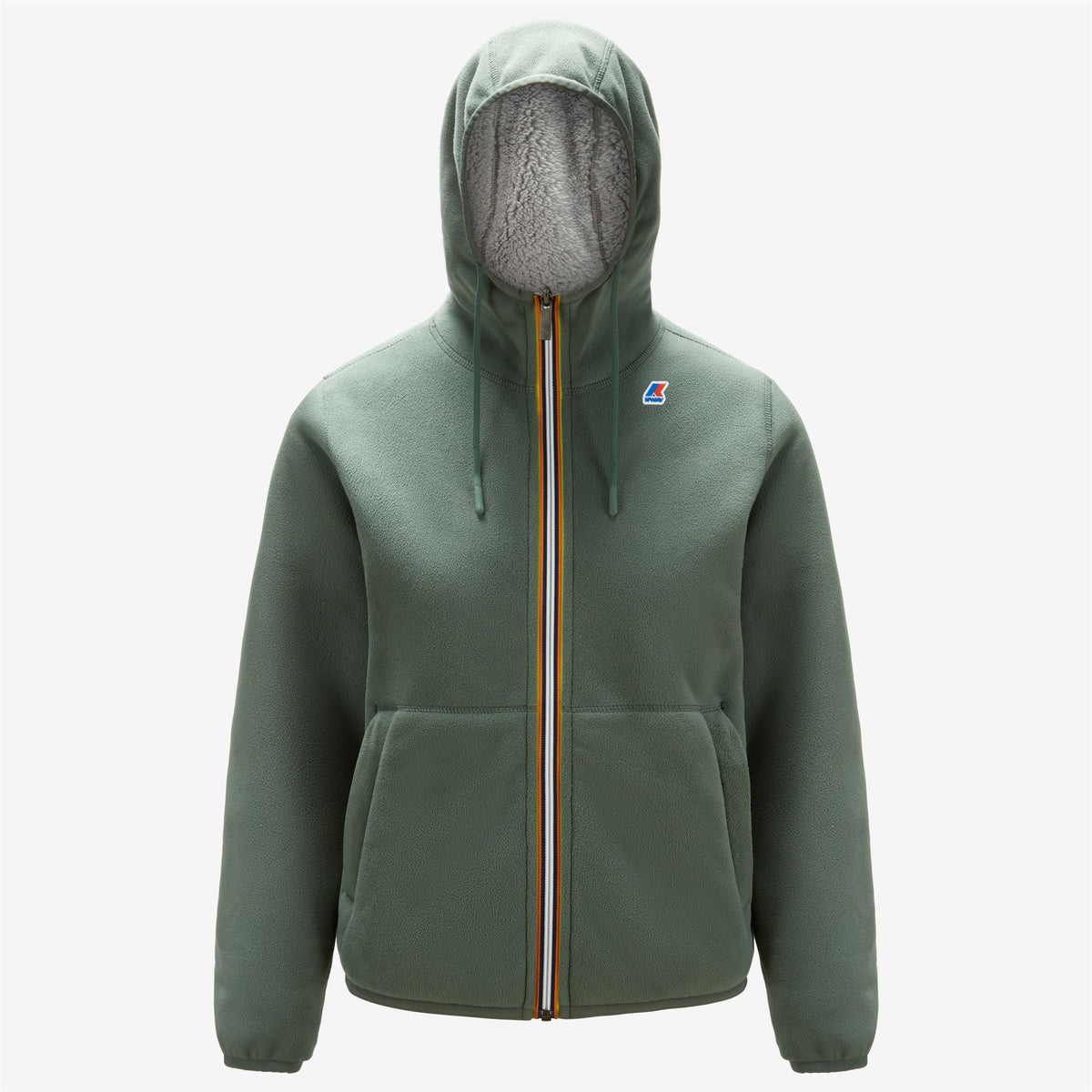 Fleece_WOMAN_LILY POLAR DOUBLE_Jacket_Green Laurel - Grey Lt - Commercial 1
