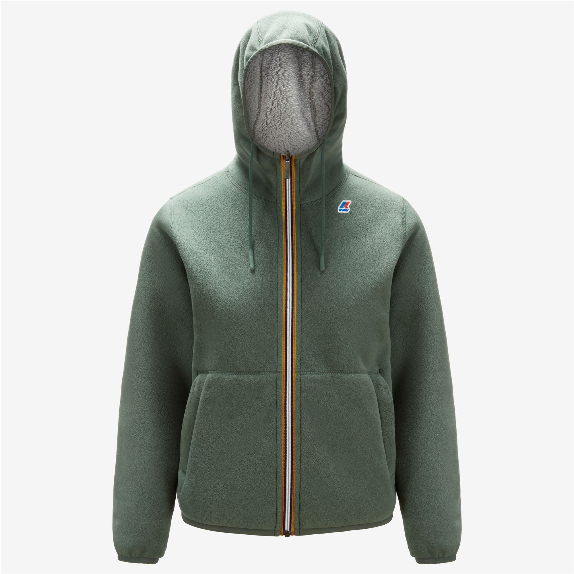 Fleece_WOMAN_LILY POLAR DOUBLE_Jacket_Green Laurel - Grey Lt - Commercial 1