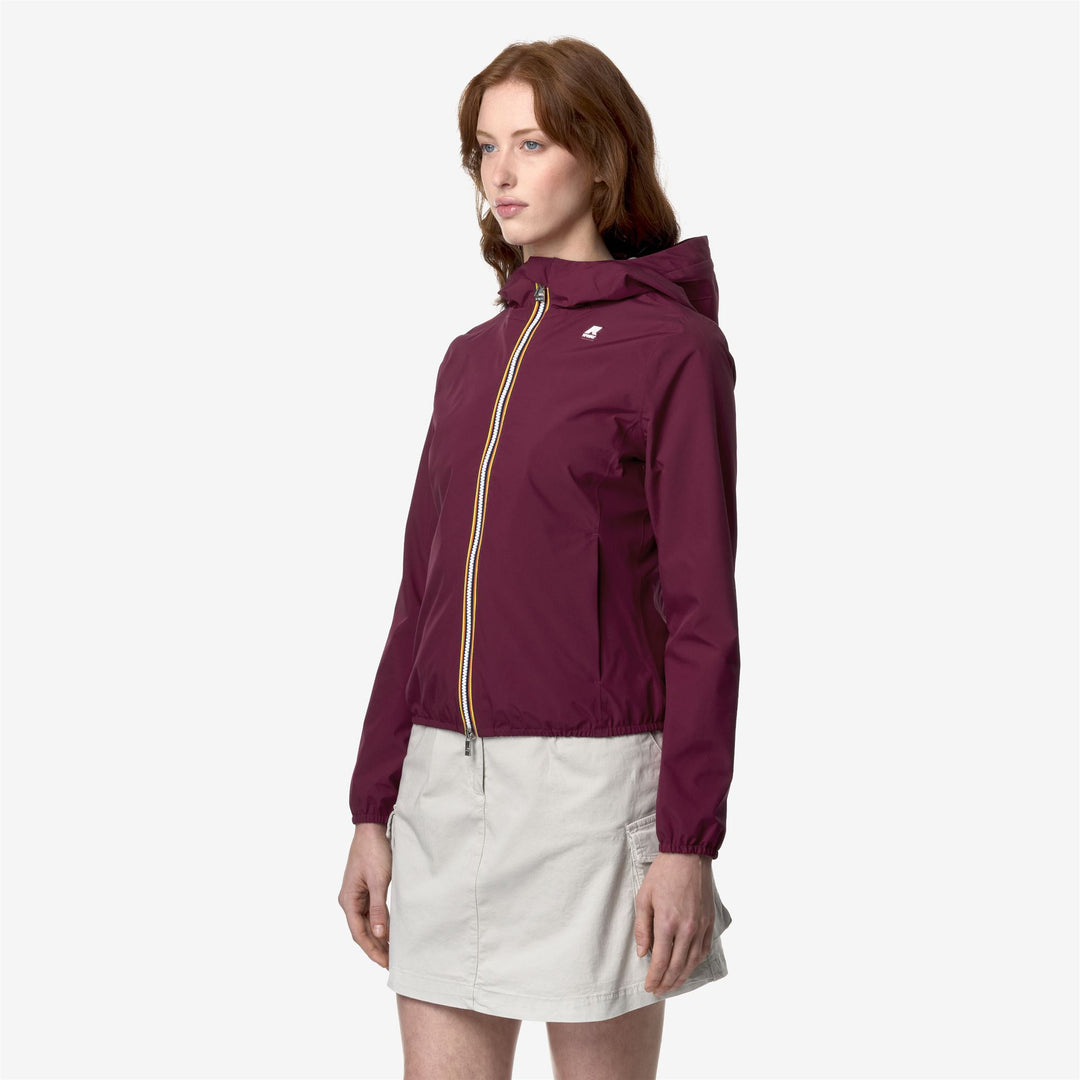 Jackets Woman LILY STRETCH POLY JERSEY Short RED DK Detail (jpg Rgb)			