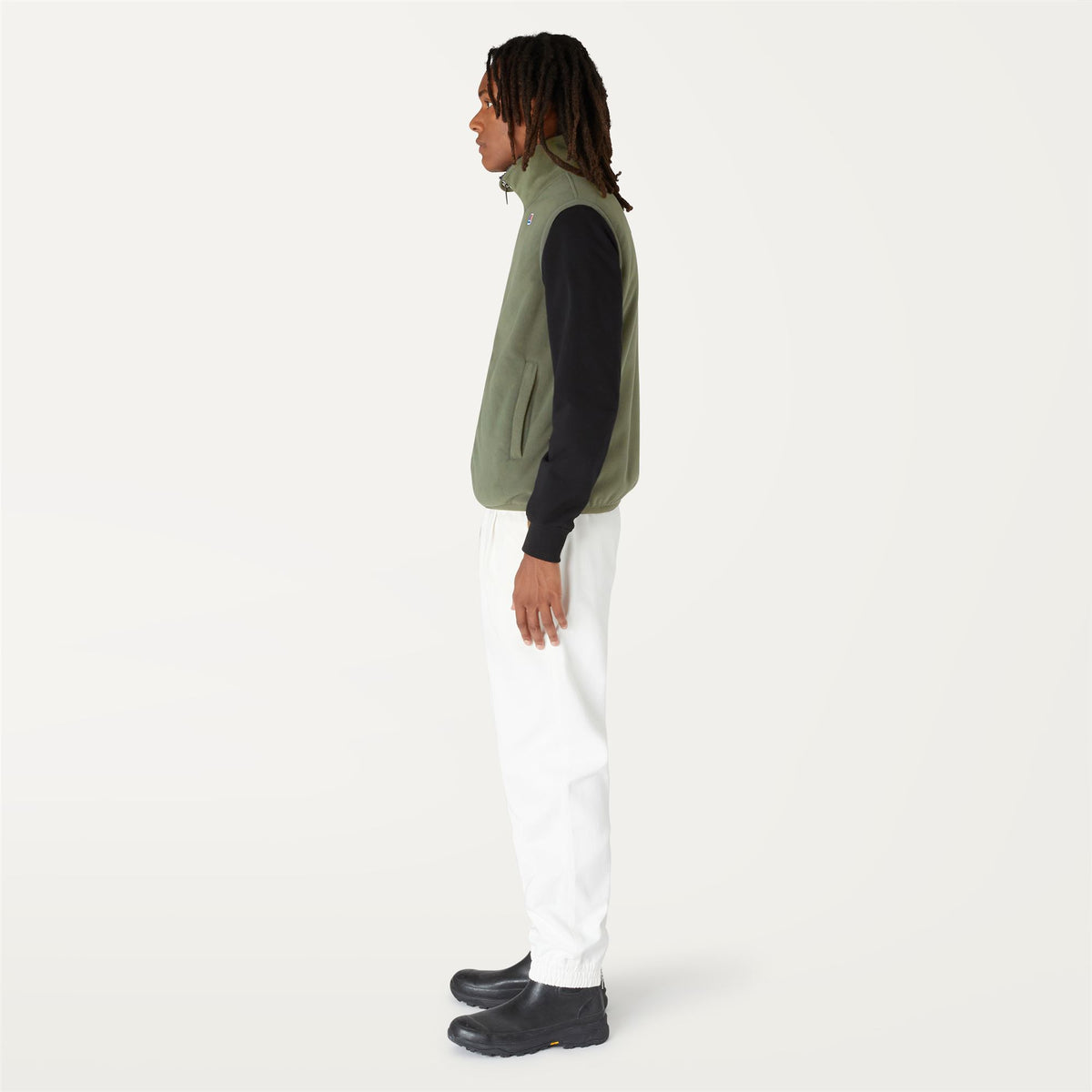 Fleece_Man_YANNICK POLAR_Jacket_GREEN BLACKISH  - Blue Depth - Commercial 5