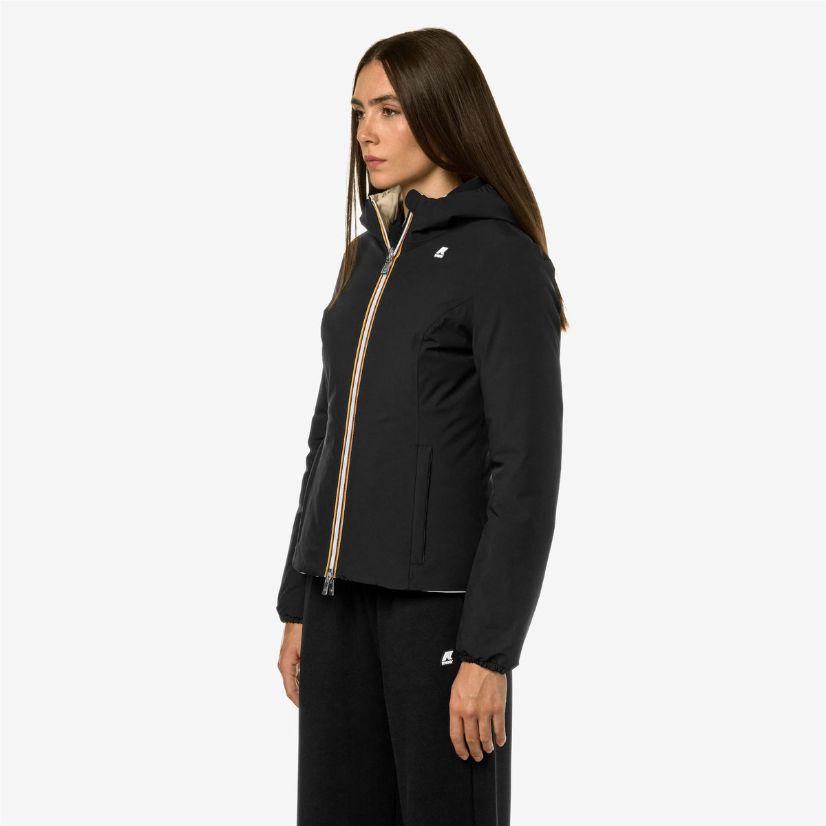 Jackets_Woman_LILY ST WARM DOUBLE_Short_Black P-Beige E - Commercial 5