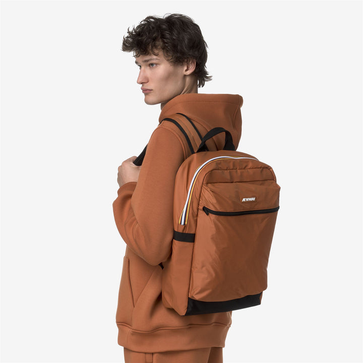 Zaino compatto unisex in nylon arancione per laptop 4