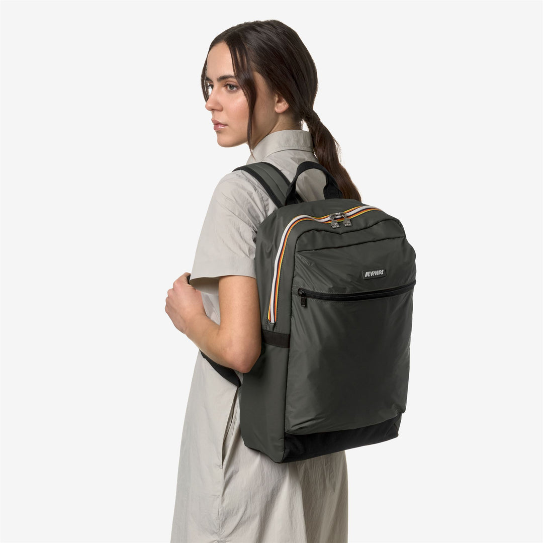 Zaino da Città Unisex Verde Scuro con Scomparto per Laptop main