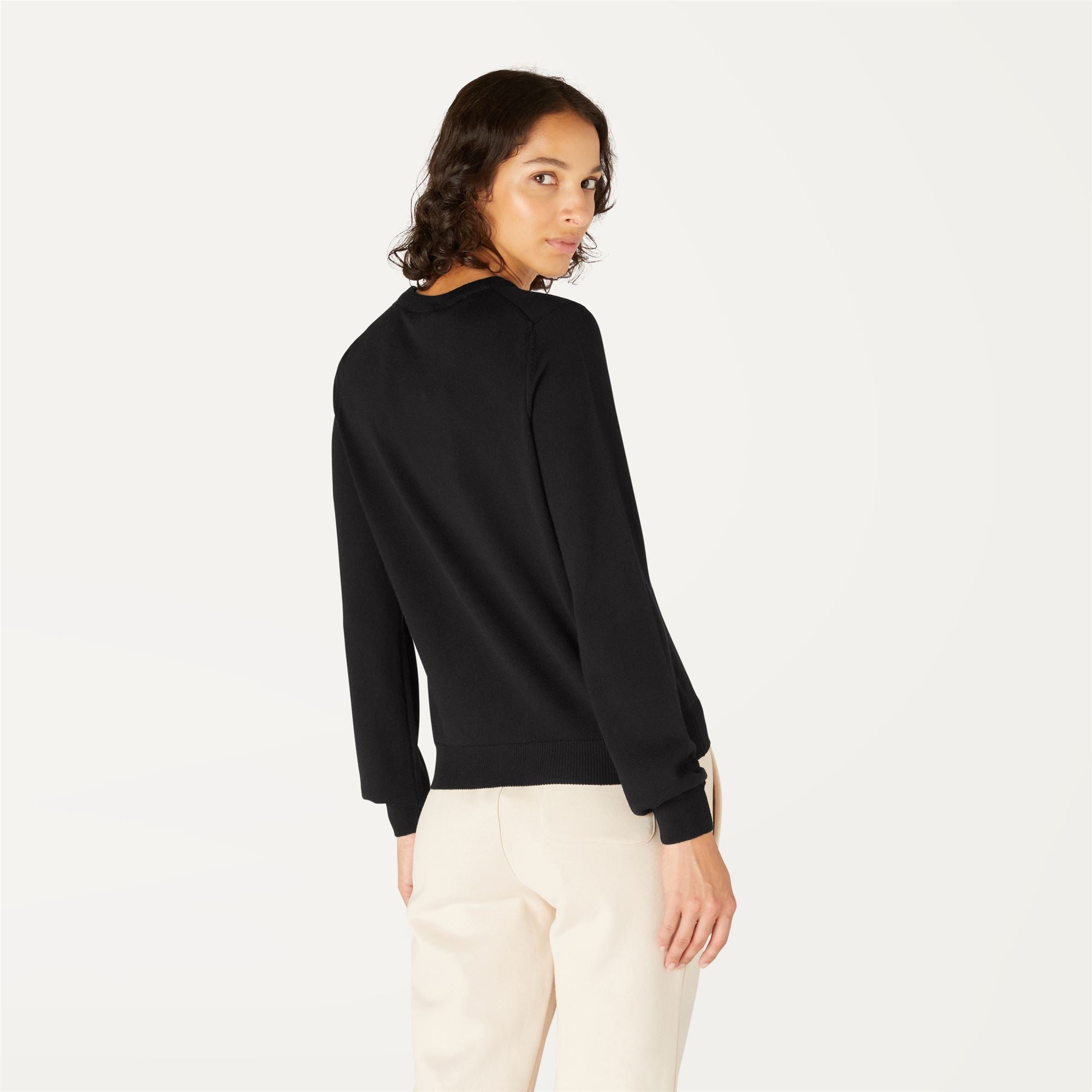Knitwear_Woman_ABBI MERINO_Pull Over_Black Pure - Commercial 6