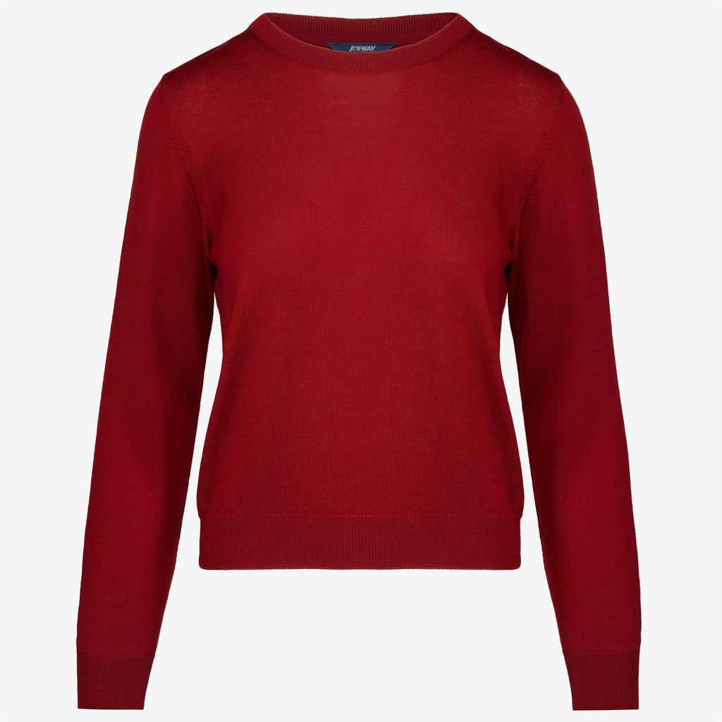 Knitwear_Woman_ABBI MERINO_Pull Over_Red Dk Tomato - Commercial 1