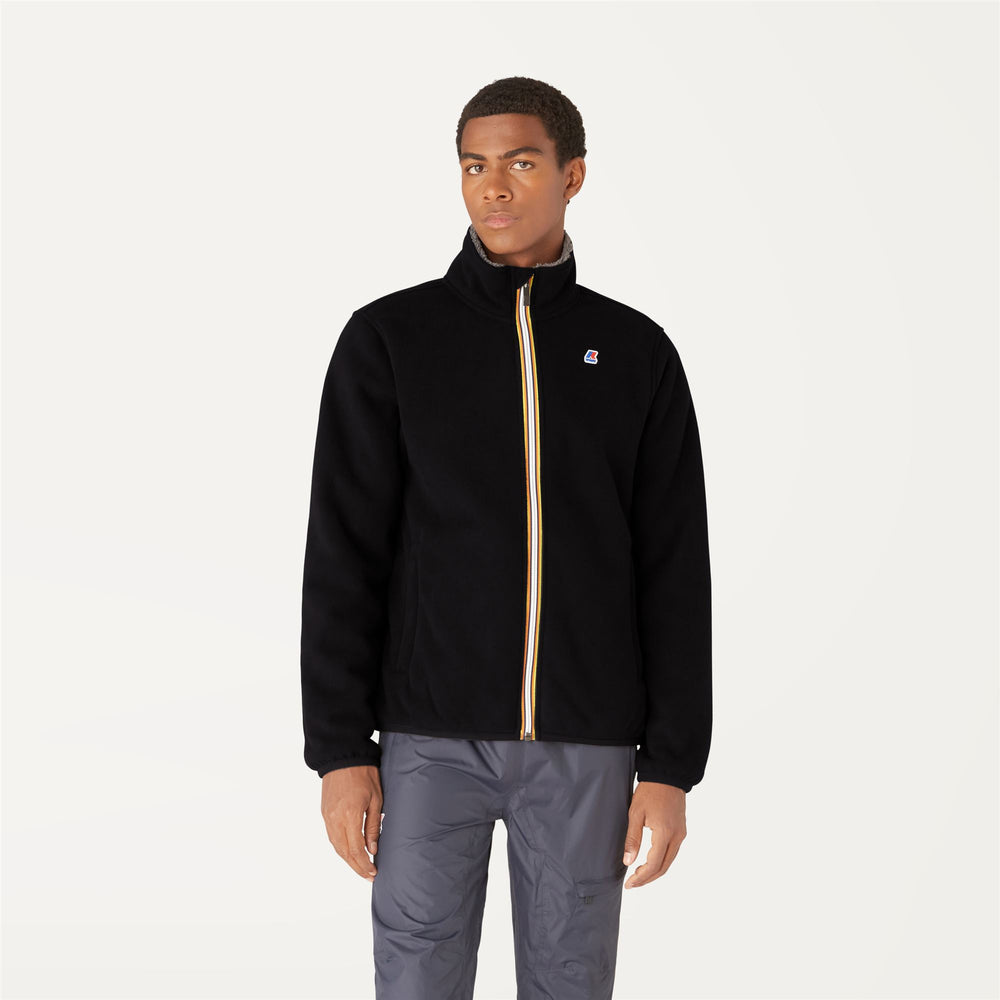 Giacca Fleece Calda Uomo Grigia Nera con Zip e Tasche 02