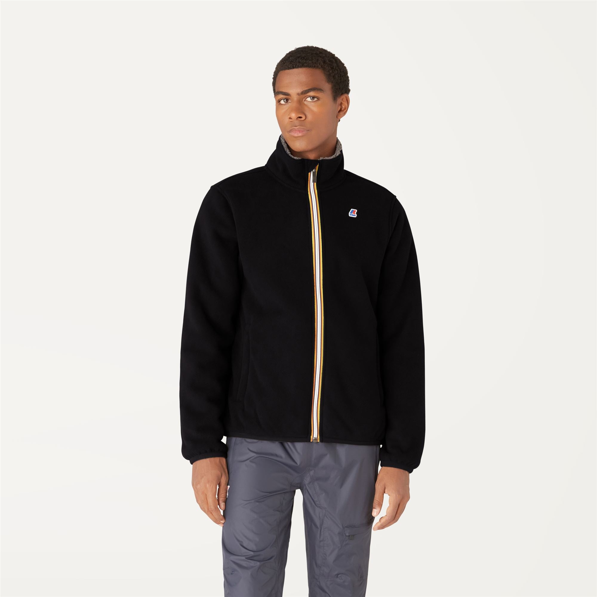 Fleece_MAN_PASCAL POLAR_Jacket_Black Pure - Grey Smoked - Commercial 4