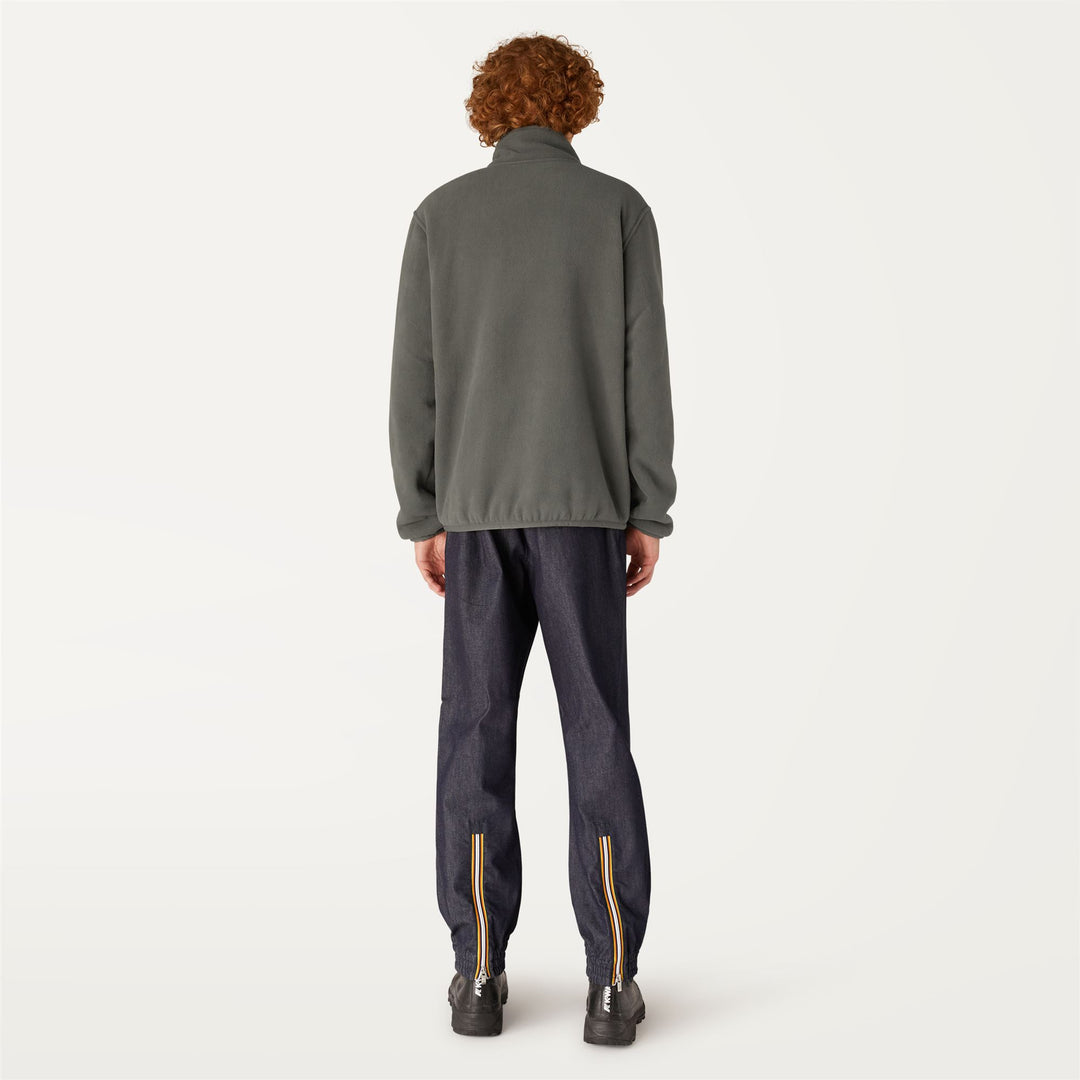 Blackish Green Men's Warm Fleece Jacket with Zip Pockets main