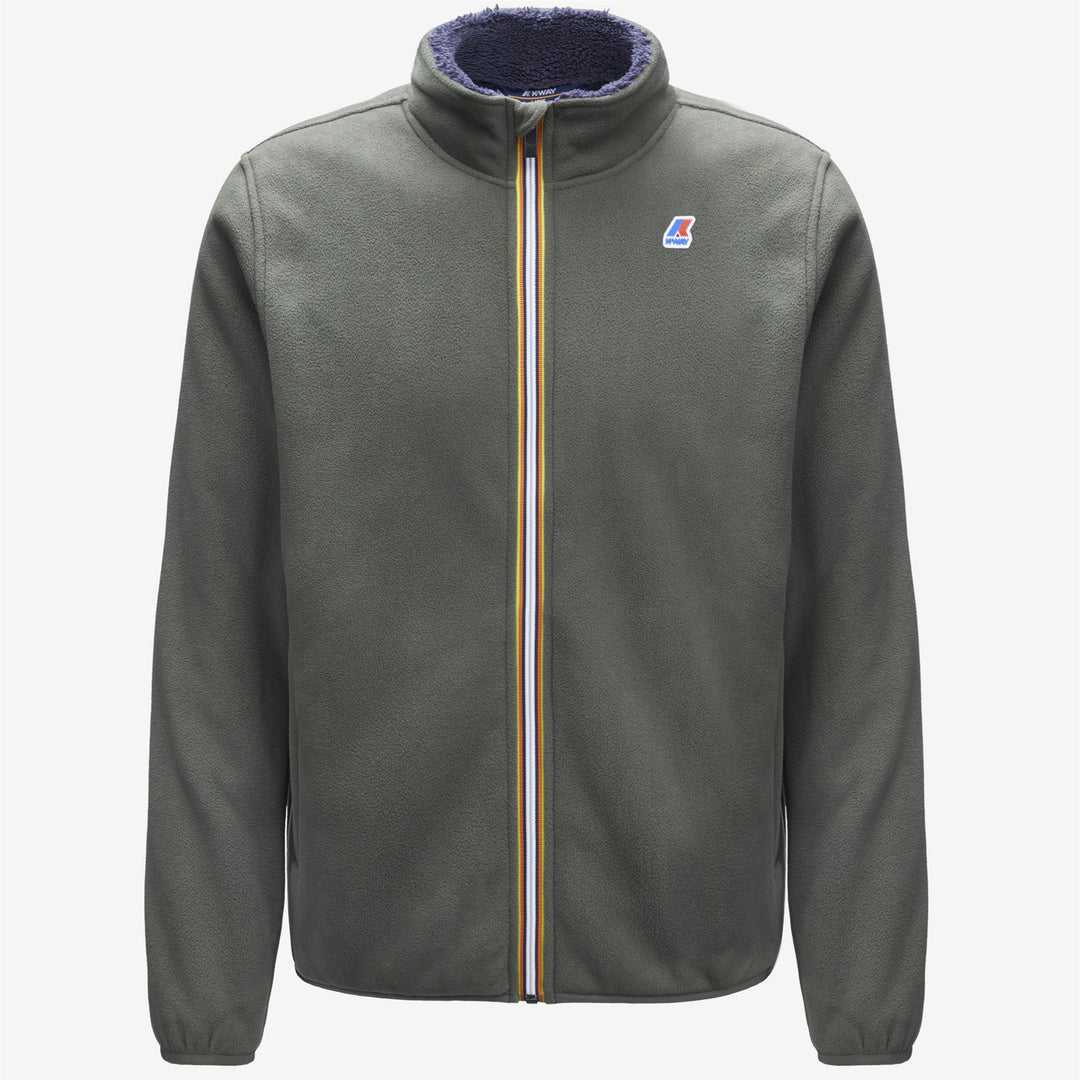 Blackish Green Men's Warm Fleece Jacket with Zip Pockets 01