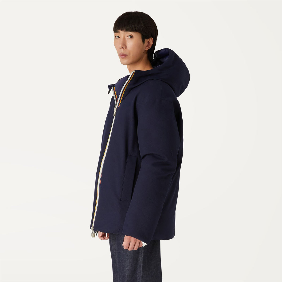 Jackets_Man_ELOI DOUBLE WOOL RHOMBUS_Short_BLUE MARINE - K-WAY RHOMBUS - Commercial 5