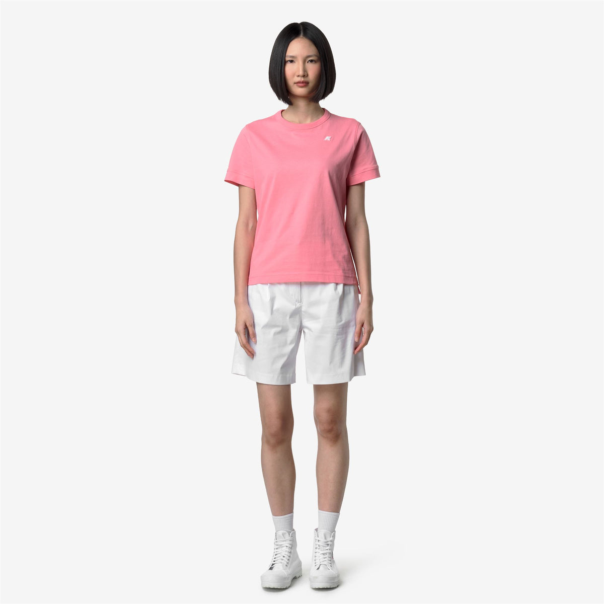 T-Shirts & Top_Woman_EMEL JERSEY_T-Shirt_Pink Geranium - Commercial 4