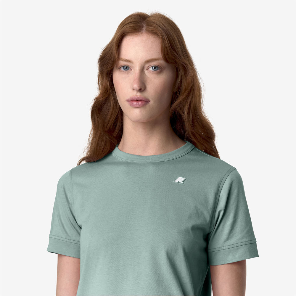 T-ShirtsTop Woman EMEL JERSEY T-Shirt GREEN MOLD Detail Double				