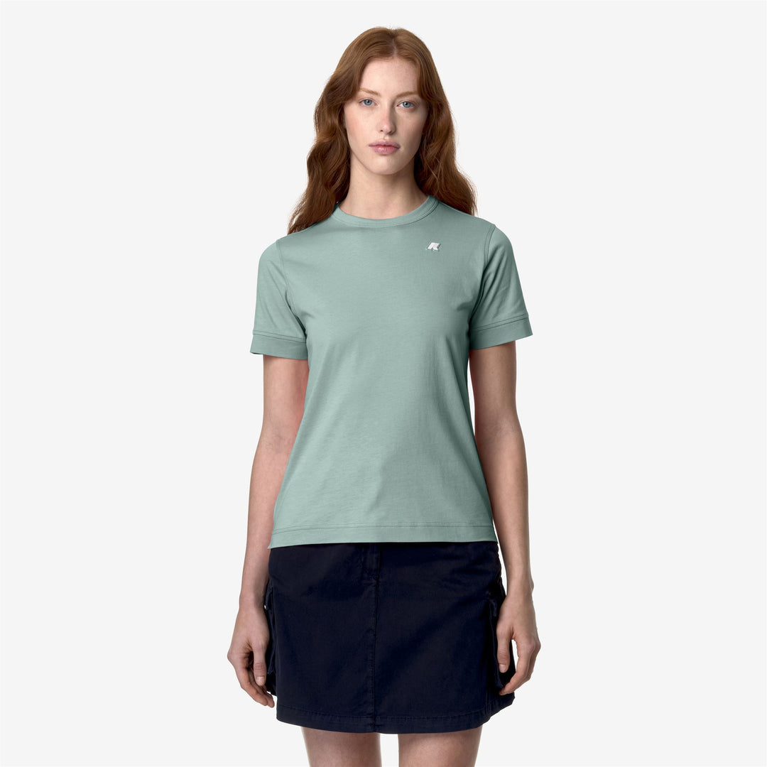 T-ShirtsTop Woman EMEL JERSEY T-Shirt GREEN MOLD Dressed Back (jpg Rgb)		