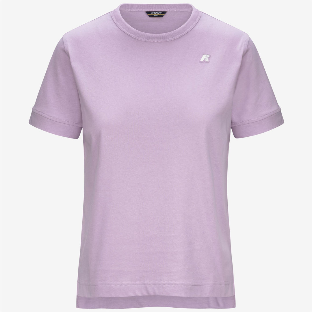 T-Shirt in Cotone Viola con Collo Giro per Donna per Uso Quotidiano 01